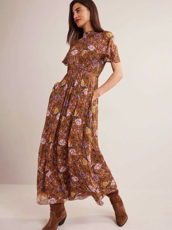 Boden Dresses & Skirts - BODEN Tie-Back Gathered Midi Dress Size 6 R